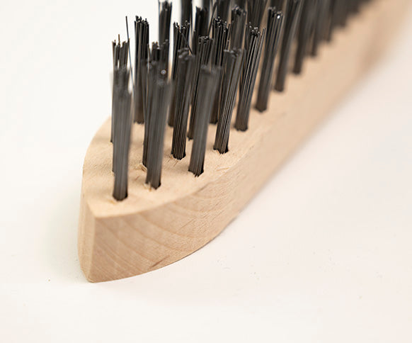 Traditional Wooden Wire Scratch Brush - Stiff